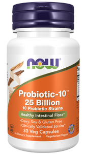 Probiotic-10 25 Billion 30 Capsules - Now - Chrysdietética
