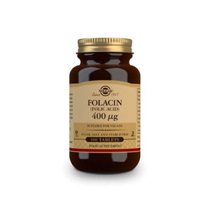 Acide folique 400mcg 100 comprimés - Solgar - Crisdietética