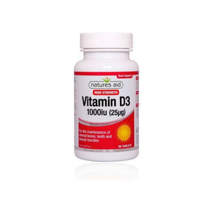 Vitamin D3 1000UI 25 mcg 90 Pills - Natures Aid - Chrysdietetic