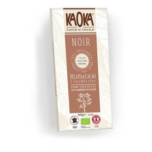 黑巧克力61％可可和有機焦糖100克-Kaoka-Crisdietética