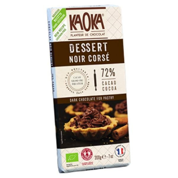 Chocolate Preto para Culinária 72% Cacau Biológico 200g - Kaoka - Crisdietética