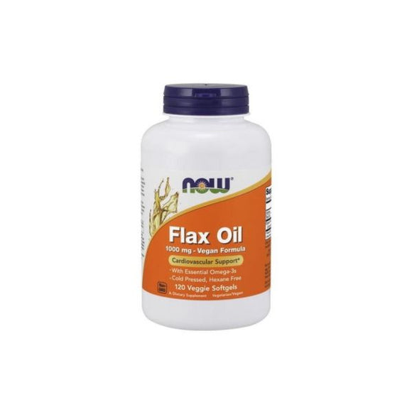 Flax Oil 1000mg 120 Cápsulas - Now - Crisdietética
