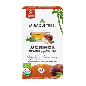 Thé Moringa aux Pommes et Cannelle 25 Sachets - Miracle Tree - Crisdietética