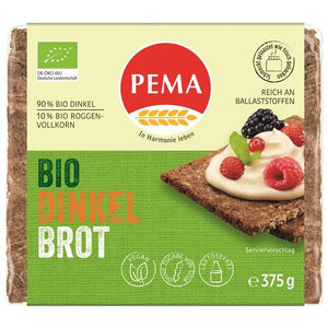 Pain de blé allemand Blé d'épeautre biologique 375g - Pema - Crisdietética