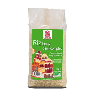 Long Semi-Brown Rice 1kg - Celnat - Crisdietética