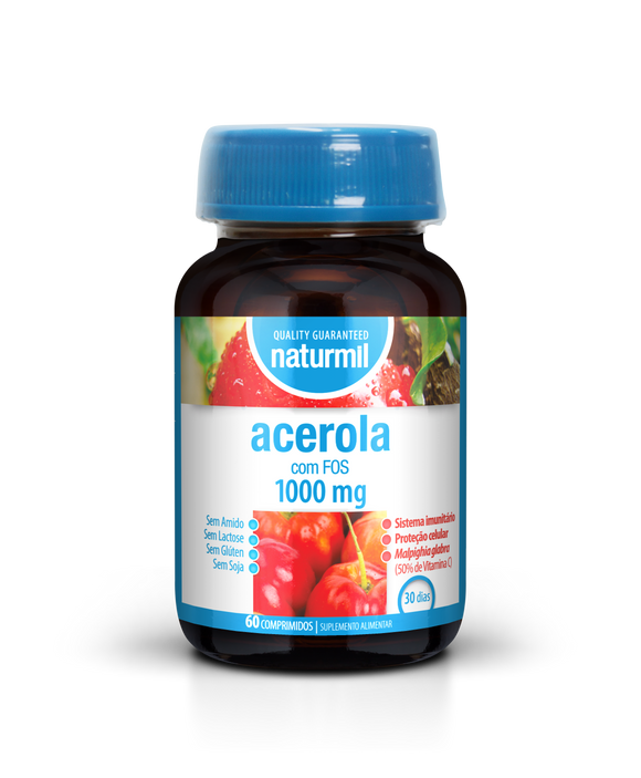Acerola 1000mg  60 Comprimidos - Naturmil - Crisdietética