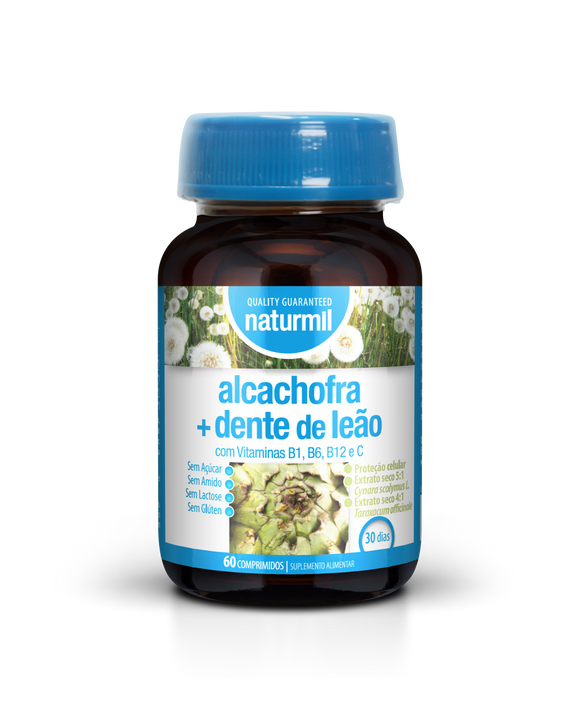 Alcachofra + Dente de Leão 60 Comprimidos - Naturmil - Crisdietética