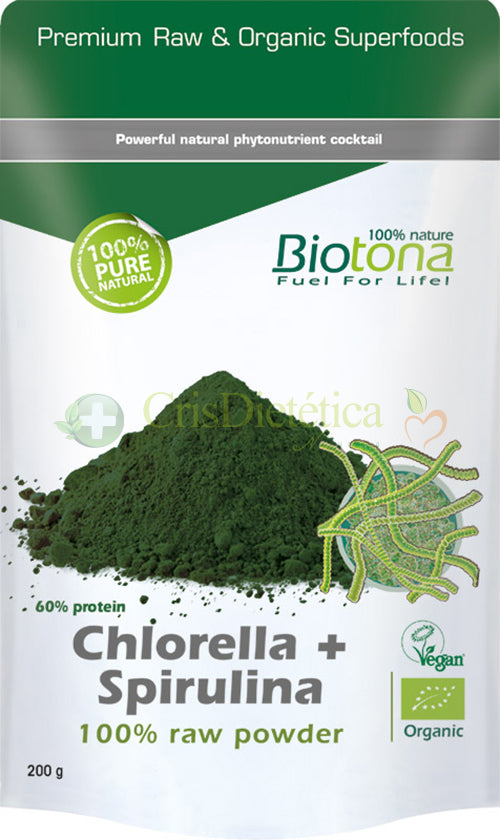 Spirulina Raw Powder 200g - Biotona - Crisdietética