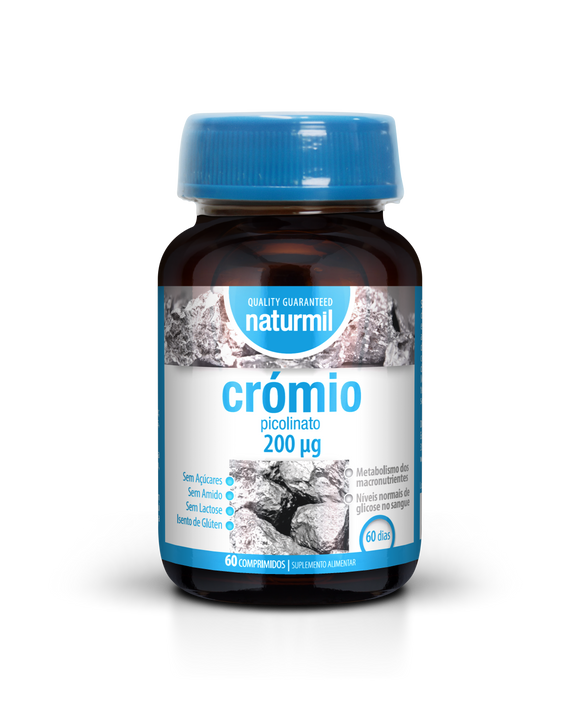 Picolinato de Crómio 200mg 60 Comprimidos- Naturmil - Crisdietética