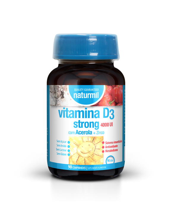 Vitamina D3 Strong 90 Comprimidos - Naturmil - Crisdietética