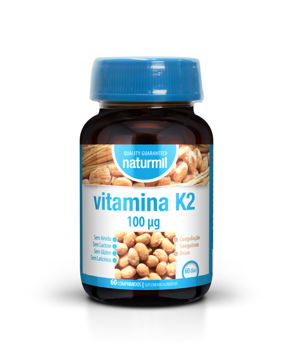 Vitamina K2 100mcg 60 Comprimidos - Naturmil - Crisdietética