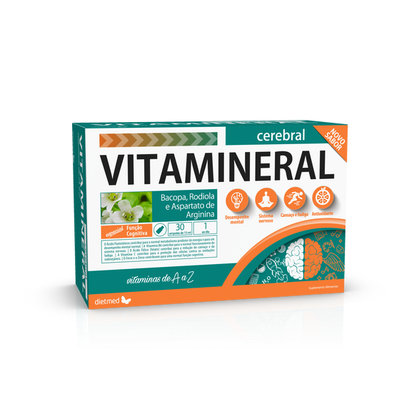 Vitamineral Cerebral 30 Ampolas - Dietmed - Crisdietética