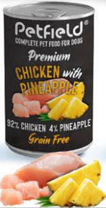 Wetfood Premium Dog Huhn und Ananas Dose 400g * 6 Einheiten - Petfield - Crisdietética