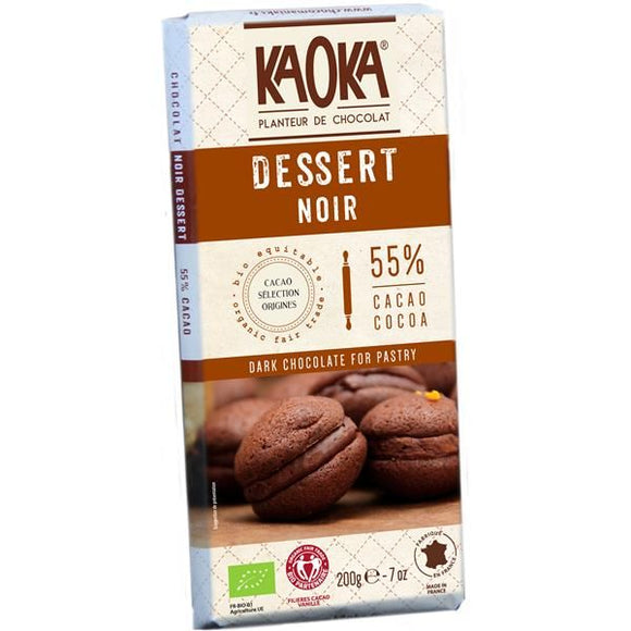 Chocolate Preto para Culinária 58% Cacau Biológico 200g - Kaoka - Crisdietética