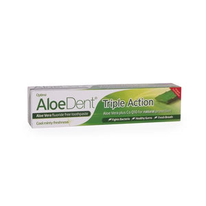 Fluoridfreie Triple Action Zahnpasta 100ml - Aloe Dent - Crisdietética