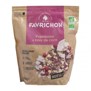 Organic Raspberry and Coconut Muesli 500g - Favrichon - Crisdietética