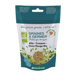 Seeds to Germinate Alfalfa, Watercress and Red Cabbage 150g - Germline - Crisdietética