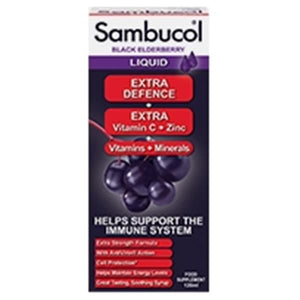 Holunder-Vitamine und Mineralien Extra Defense 120 ml – Sambucol – Crisdietética
