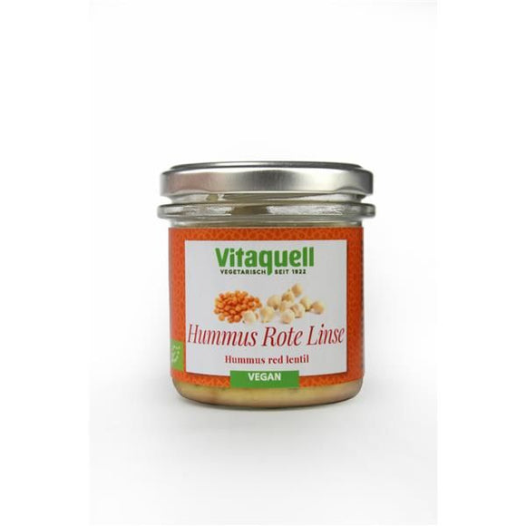 Creme para Barrar Biológico Hummus Lentilhas Vermelhas 130g - Vitaquell - Crisdietética