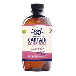 Organic Raspberry Kombucha 400ml - The Gutsy Captain - Crisdietética
