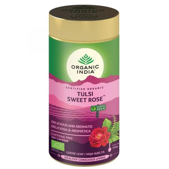 Tulsi Sweet Rose Bio Lata 100g - Organic India - Crisdietética