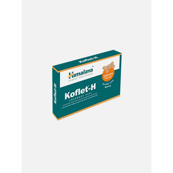 Koflet-H Flavour Lozenges Ginger 12 Pastilhas - Himalaya Herbals - Crisdietética