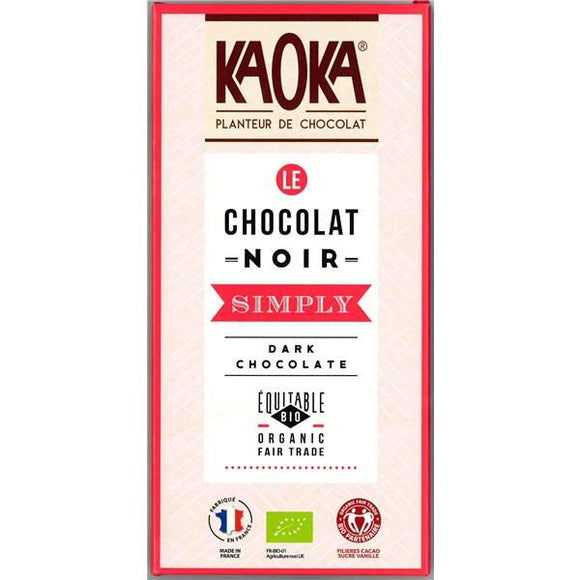 Chocolate Preto 58% Cacau Simply Biológico 80g - Kaoka - Crisdietética
