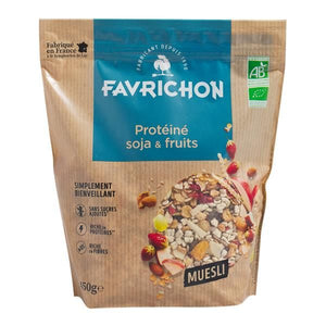 Biological Protein Muesli with Soy and Fruits 450g - Favrichon - Crisdietética