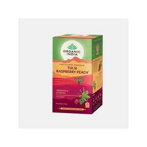 Bio Raspberry Peach Infusion 25 Sachets - Organic India - Chrysdietetic