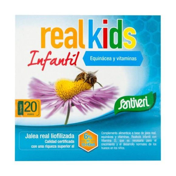 Real Kids - Geleia Real Infantil 20 Ampolas - Santiveri - Crisdietética