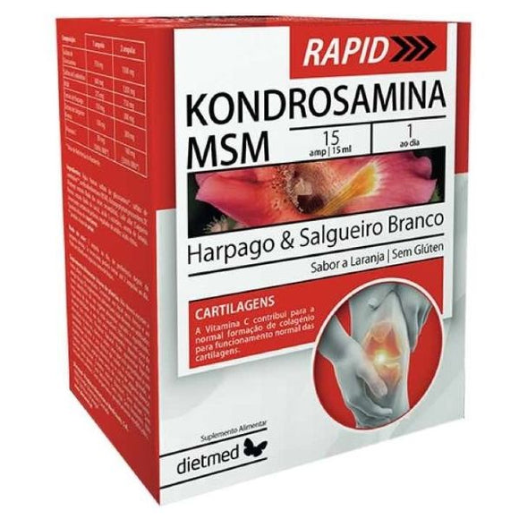 Kondrosamina Msm Rapid 15 Ampolas NOVO - Dietmed - Crisdietética