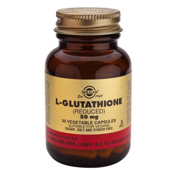 solgar l glutathione Solgar Reduced L-Glutathione 250 mg, 30 Vegetable Capsules