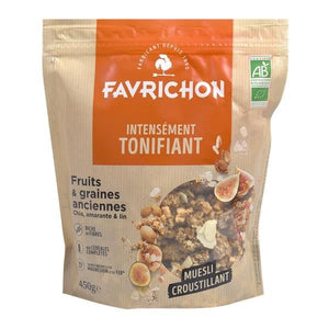 Muesli Crujiente Ecológico Con Frutas y Cereales 450g - Favrichon - Crisdietética