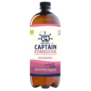 Organic Raspberry Kombucha 1L - The Gutsy Captain - Crisdietética