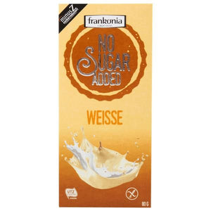 White Chocolate Without Sugar 80g - Frankonia - Crisdietética