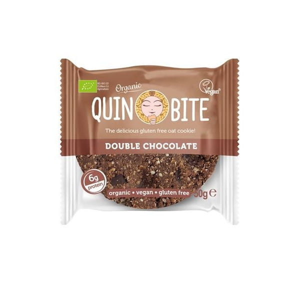 Cookie Duplo Chocolate Vegan 50g - Quin Bite - Crisdietética