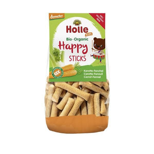 Happy Wheat Snack Sticks with Carrot and Fennel 100g - Holle - Crisdietética
