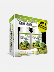 Packung: Zahlen Sie 1 Nehmen Sie 2 Green Coffee Ultimate 30+30 Kapseln - Fharmonat - Crisdietética