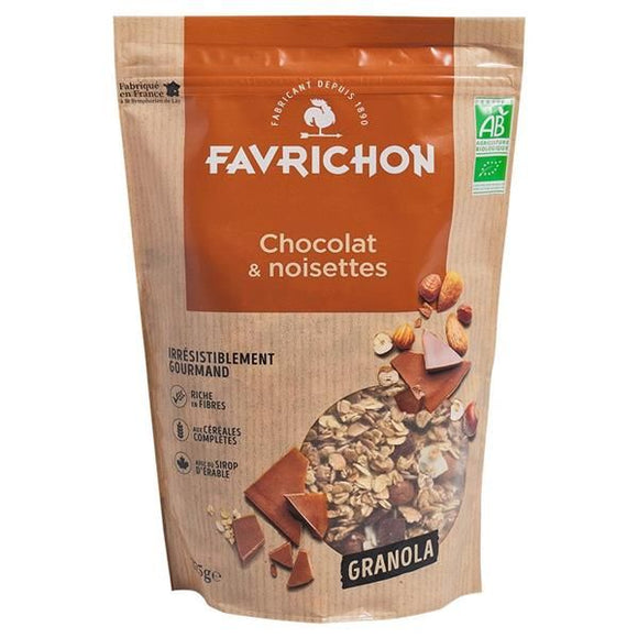 Granola Biológica Chocolate e Avelã 375g - Favrichon - Crisdietética