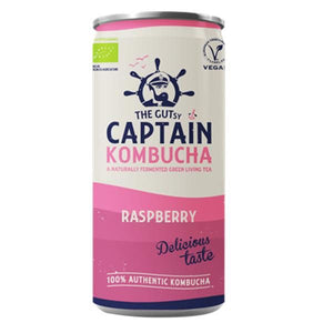 Organic Raspberry Kombucha 250ml - The Gutsy Captain - Crisdietética