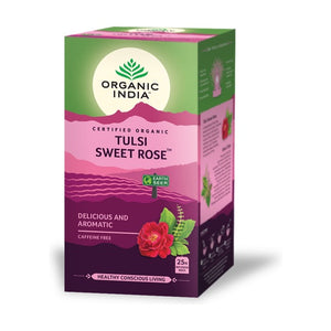 Infusão Bio Tulsi Sweet Rose 25 Saquetas - Organic India - Crisdietética