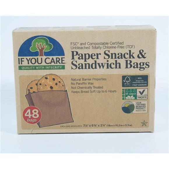 Sacos Papel Eco para Sandes e Snacks 48UNI - If You Care - Crisdietética