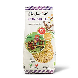 Conchiglie Biological Pasta +10 200 g - BioJunior - Crisdietética