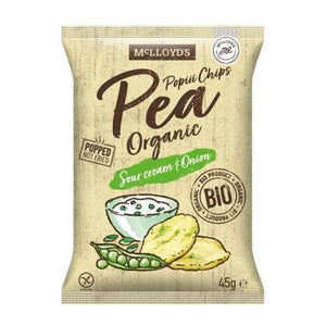 Pea Snack Appetizer with Cream and Onion Seasoning 45g - Mclloyd's - Crisdietética