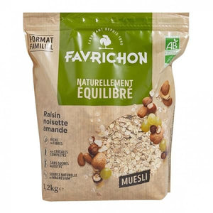 Muesli Bio Raisins, Hazelnuts and Almonds 1.2Kg - Favrichon - Crisdietética