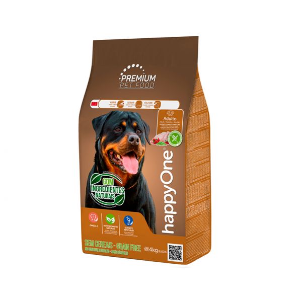 happyOne PREMIUM Adult Dog Grain Free 4kg - Chrysdietética