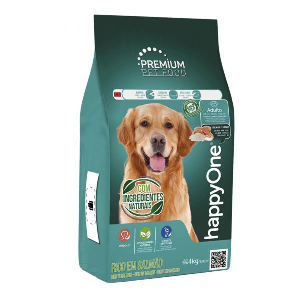 happyOne PREMIUM Adult Dog Lachs & Reis 4kg - Chrysdietética