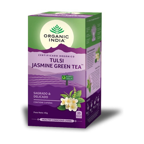 Tulsi Jasmim Green Tea 25 Saquetas - Organic India - Crisdietética