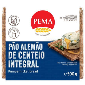 Pão Alemão Integral de Centeio Pumpernikel 500g - Pema - Crisdietética
