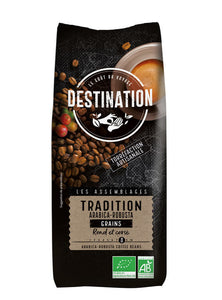 Café Tradition - Arabica et Robusta Bio Grain 1kg - Destination - Crisdietética